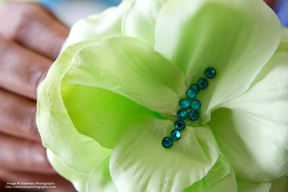 Key Lime Green Flower Hair Clip- 50% OFF