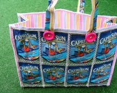 Upcycled CapriSun Pouches Tote Bags (Pacific Cooler) Blue