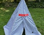 Childrens Kids Play Tepee Teepee Tent  6ft Tall   5 sided tent  No Assembly Required