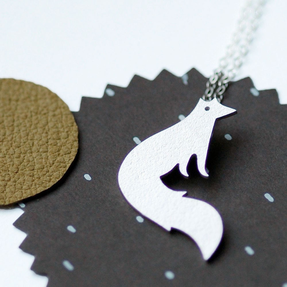 Vixen Fox Necklace. Modern Sterling Silver pendant.
