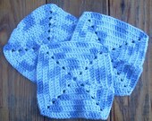 Cotton Cloths, Crochet, Denim Blue, Set of 3