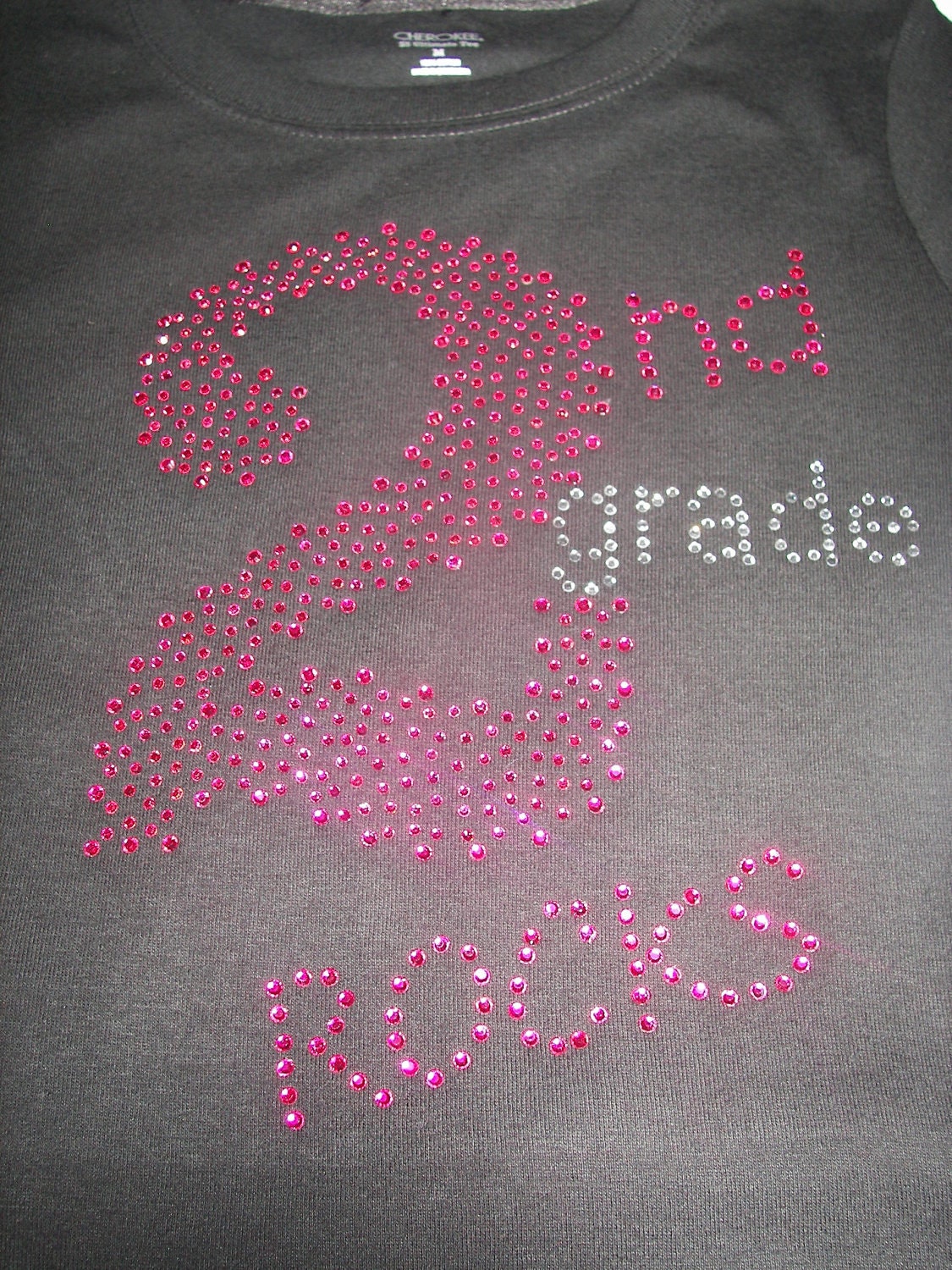 2nd Grade ROCKS Bling Tees and Tanks--Can be customized with your child's grade