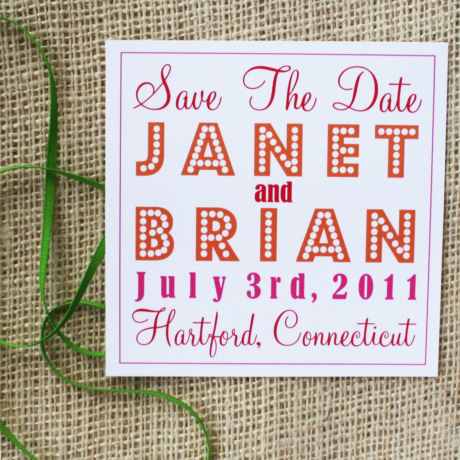 Modern Script and Bold Fonts Save the Date Card Square