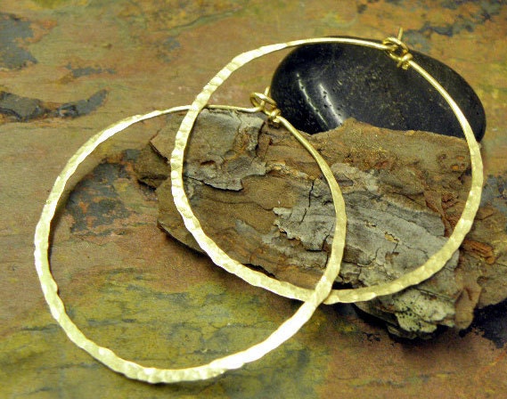 Brass Infinite Hoops, 18g, XXLrg., Handforged by ThePurpleLilyDesigns