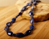 Royal blue necklace of faceted and smooth sodalite