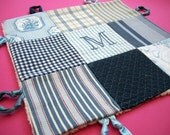 Baby Boy Lovey Blanket with Custom Hand Embroidery and Circle Knotties by Dolce Dreams