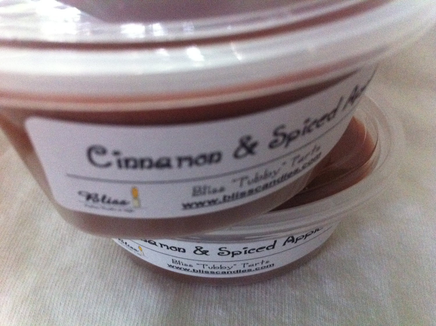 CINNAMON and SPICED APPLE - Two 2 oz Bliss Para Soy Tubby Tarts