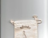 Muslin    Favor  Bags With  Handstamped   Wedding   Dress