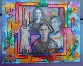 Frida Mi Amor Original Mixed Media Collage Painting