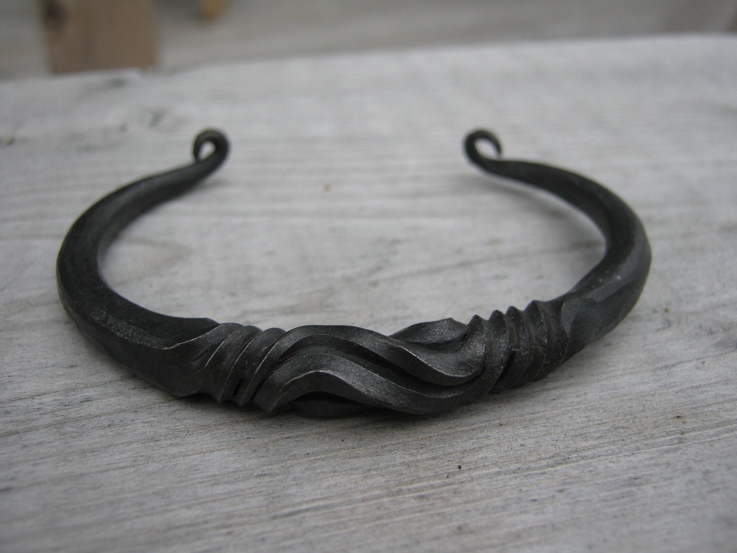 Forged Iron Bracelet with Wild Twists
