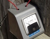 Retro Analog Panel-Mount Gauge in Steel Enclosure - AC Ammeter, GE CAT. 613X29