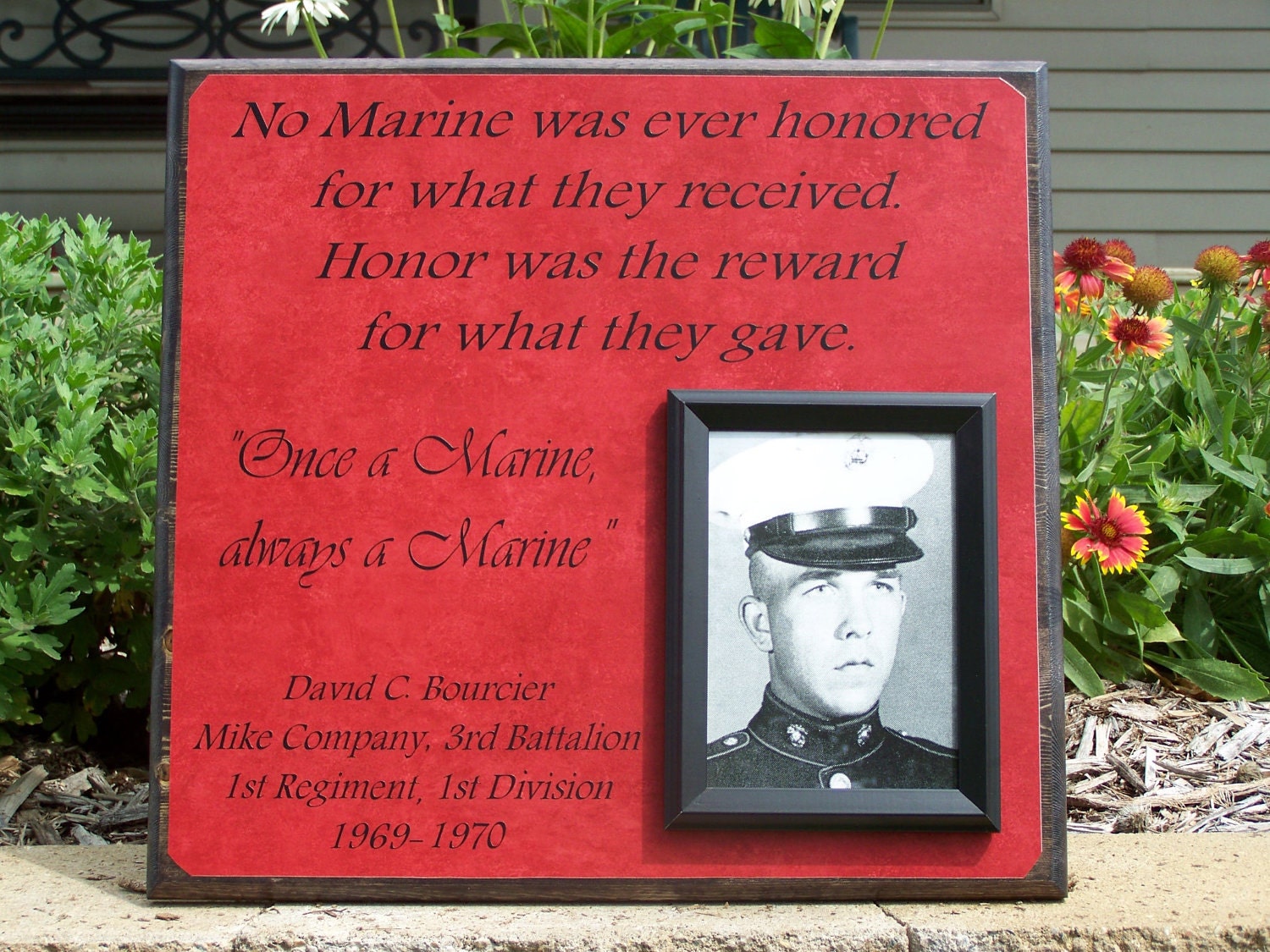 Custom Military Picture Frame, Marines, Army, Air Force, Navy, Tribute, Memorial, Honoree