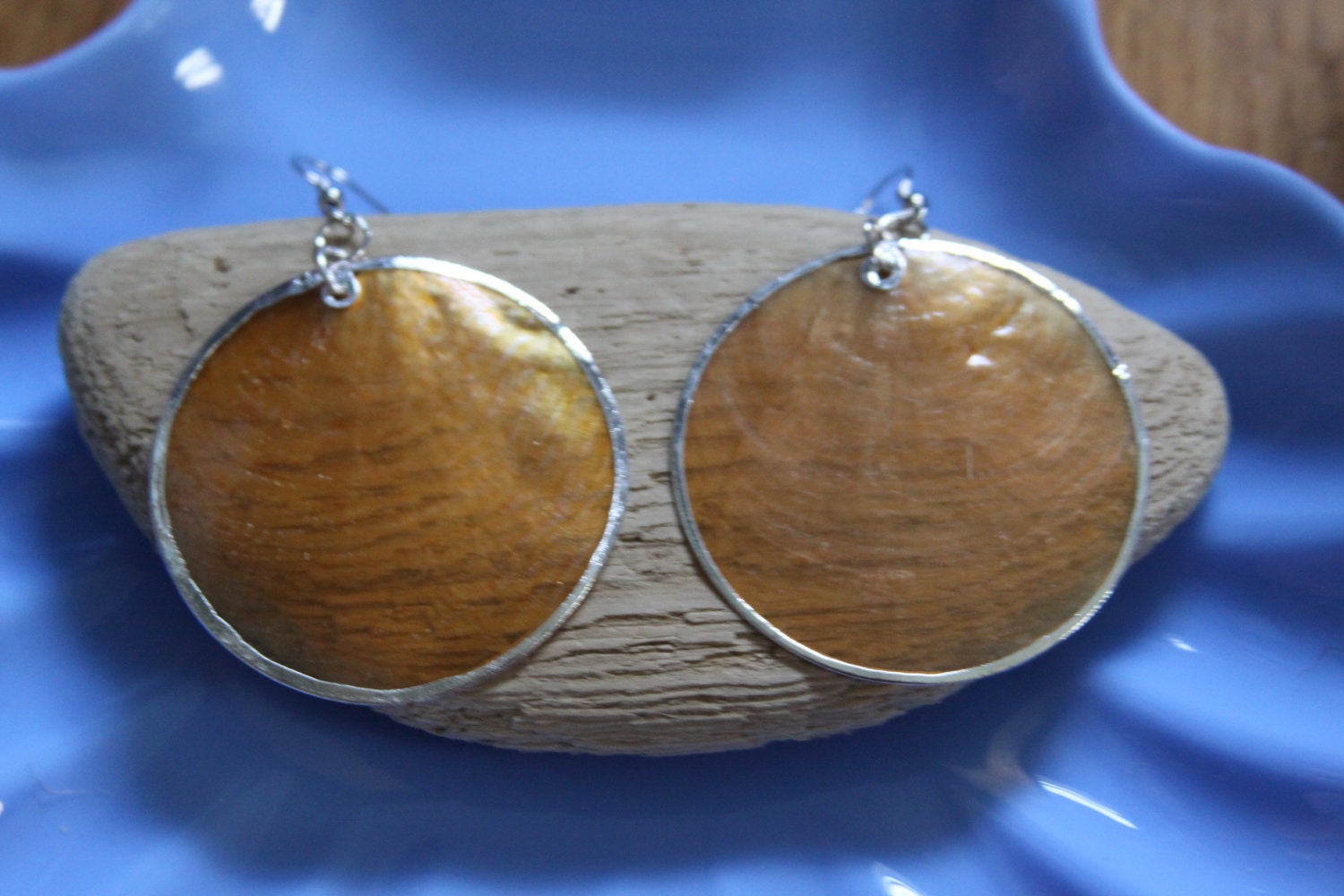 Orange Shell Earrings
