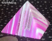 Lg Hot Pink Agate Pyramid - Reiki Energized - Emotional Stabilizer - Balancing and Healing the Chakras.  - 2050