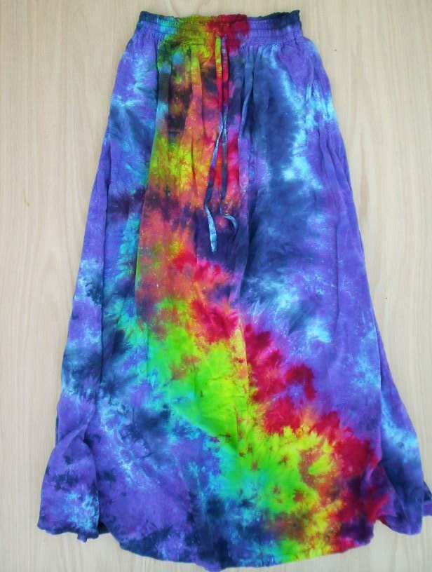 Tie Dye Rayon Rainbow Girls Skirt Size L/XL