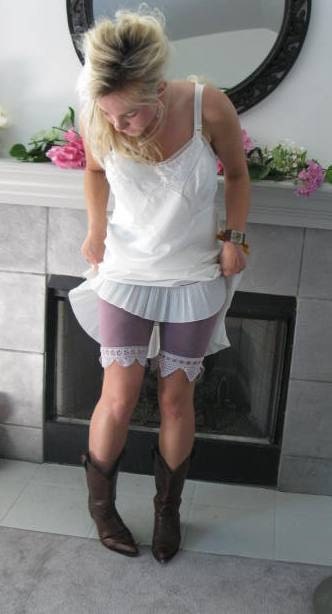 purple spandex bloomers pantaloons womans clothing