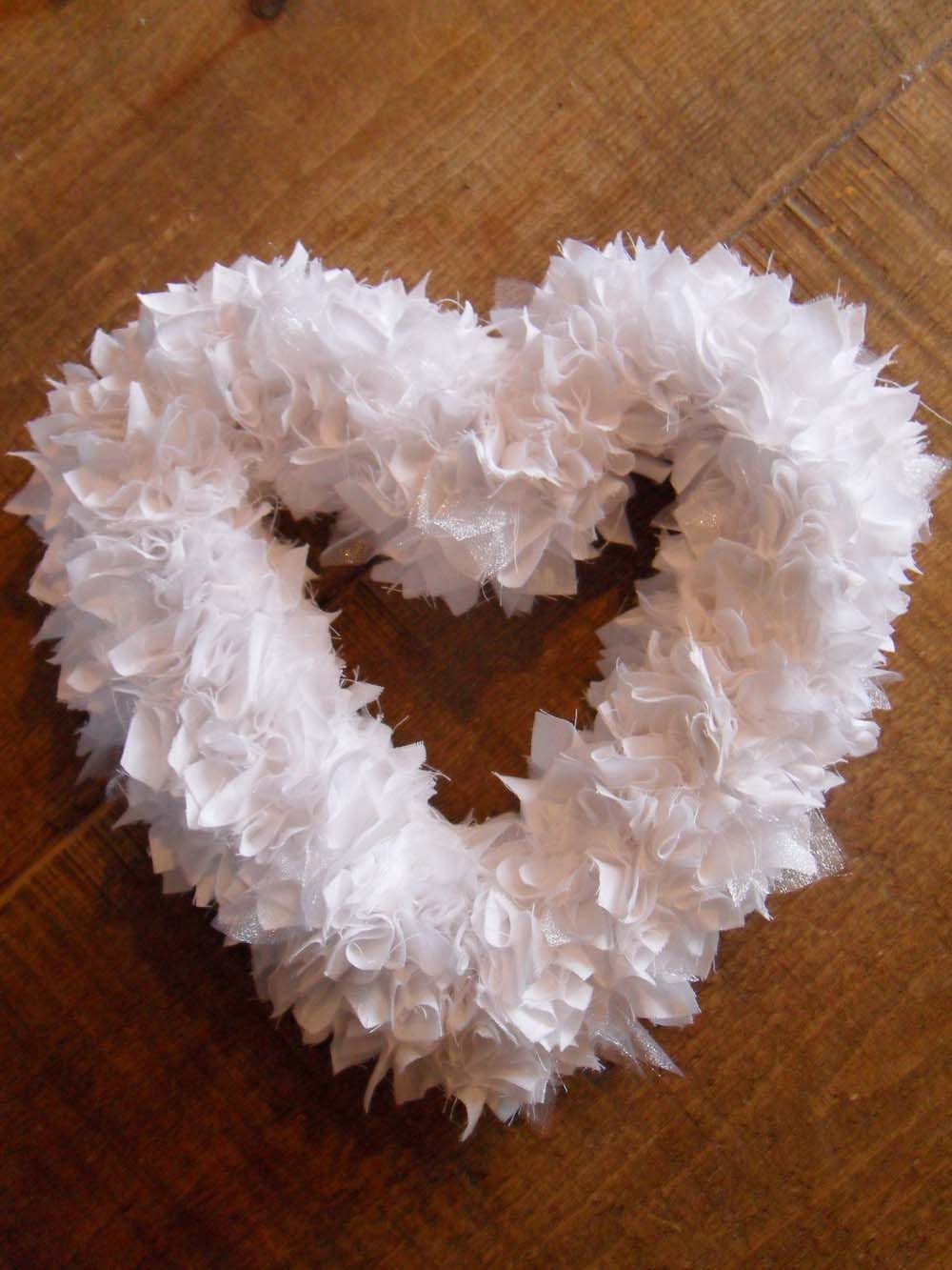 PURE White Fabric Wreath Door/Wall Decoration