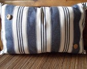 Classic New England / Nautical Style Cushion, Blue/White