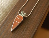 Carrot Necklace - Sterling & Resin - Farmer's Market Series