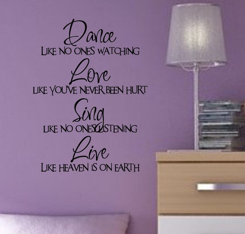 Dance Love Sing Live Home Vinyl Wall words letter Decal