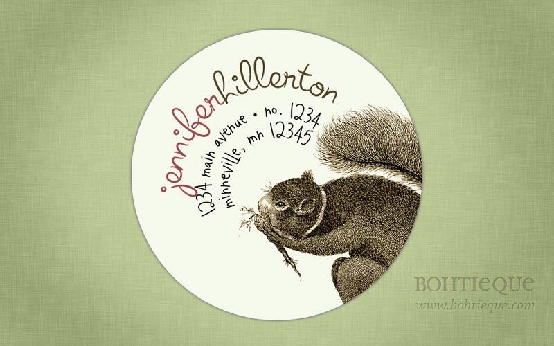 Squirrely Squirrel Custom Address Labels