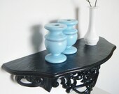 Ornate Wall Shelf Black Upcycled Vintage Home Decor YOU choose color