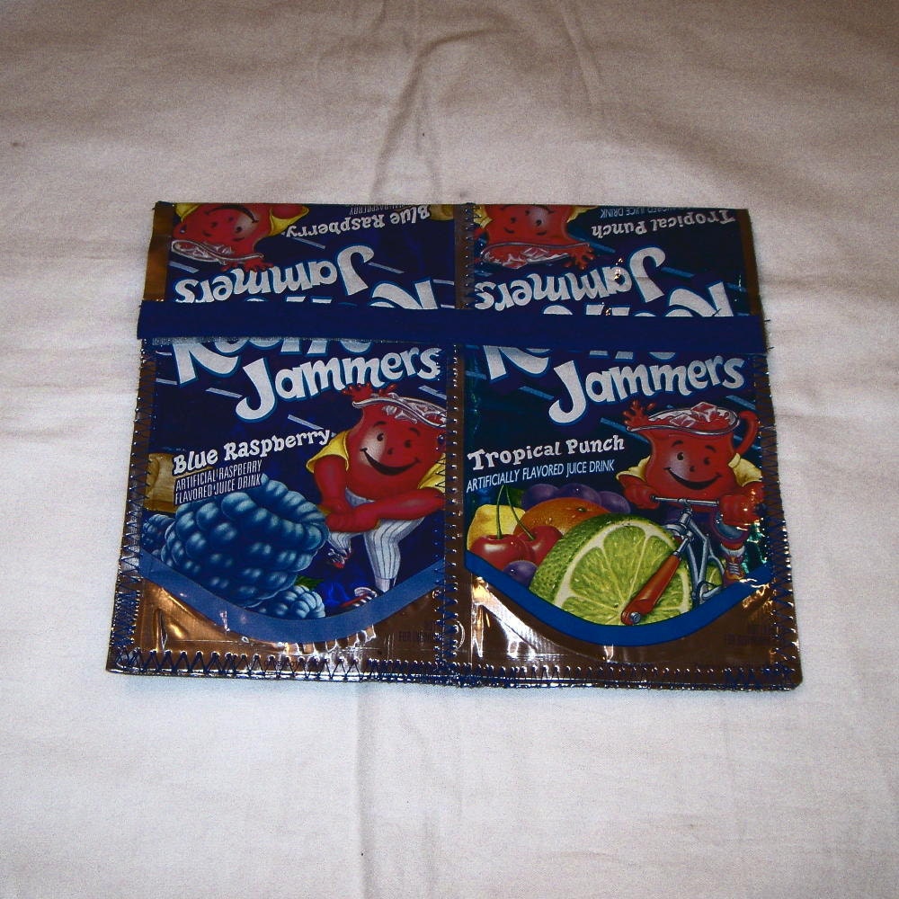 Snack or Sandwich bag made with recycled Juice Pouch Bags Koolaid Jammers upcycled Repurposed