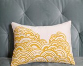 sun kissed clouds . organic pillow . 10 x 13