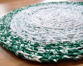 Green and White Rug