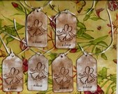 Wedding  Bells  Gift  Tags  With  White  Lace.