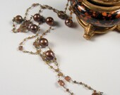 Chocolate Baroque Pearls and Tourmaline Chain