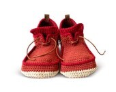 Eco House Shoes with Leather Sole in rusty red - all adult shoe sizes