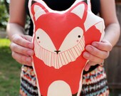 Plush Fox Pillow in Orange MADE TO ORDER