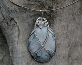 Tree Agate Pendant Wire Wrapped in Silver