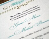 Vintage Wedding Invitation French Peacock Wedding Invitation