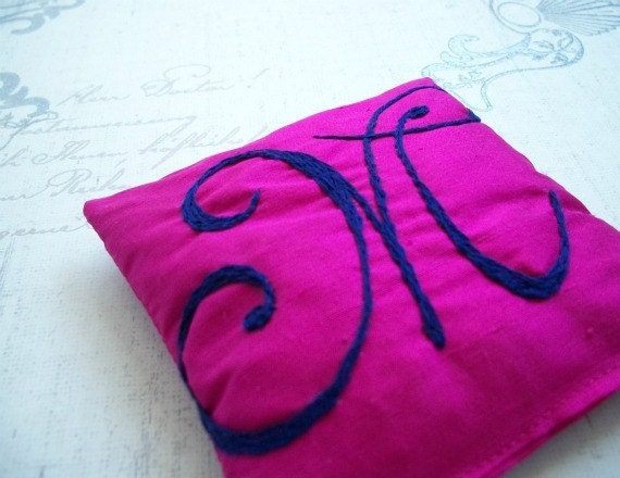 Lavender Sachet with Custom Hand Embroidery by Dolce Dreams