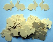 100 Cream Off White Bunny Rabbit Punchies Paper Piecing Embellishments Tag Confetti