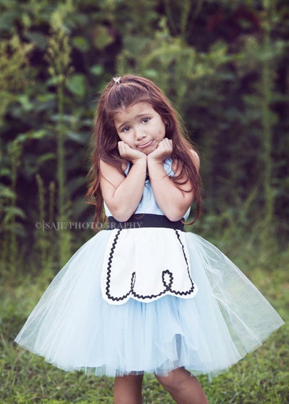 ALICE IN WONDERLAND costume dress retro  Apron dress for girls fun for special occasion or tea party handmade costume