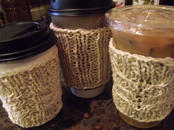 Set of 3--Recycled Cotton Coffee Cozy