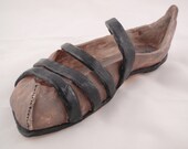 Original  Hand Fabricated Ceramic Slipper Shoe Sculpture