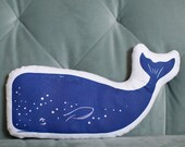 whale stuffie . organic . navy