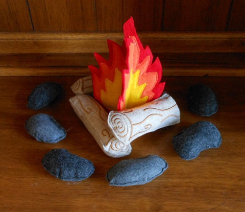 Felt Bonfire Play Set Embroidery Machine Applique Design