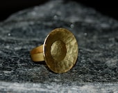 Large Brass Crater Ring