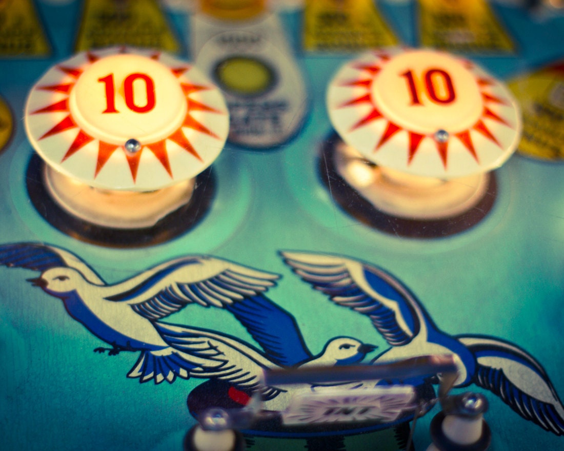 Pinball Arcade Photography, Nursery Decor, Gameroom - Number 10 (8x10) Fine Art Photograph