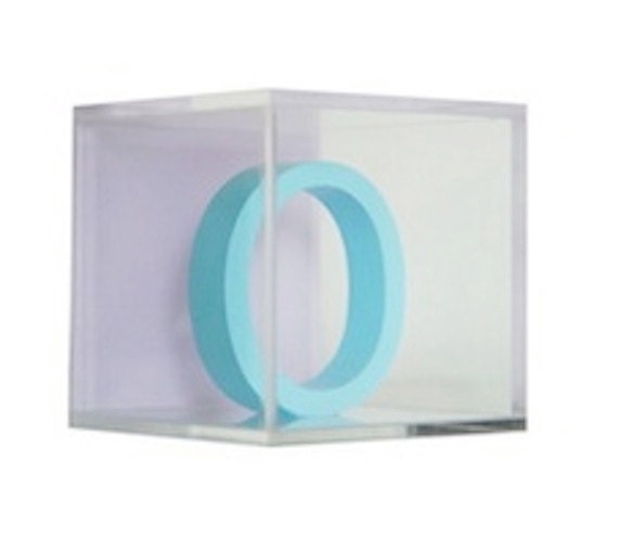 Custom Modern Letter Blocks: Light Blue Letter/Lilac Purple Background