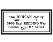 Vintage Self Inking Rubber Address Stamp - The Duncan Family - Gift for Wedding, Housewarming, Co-Worker