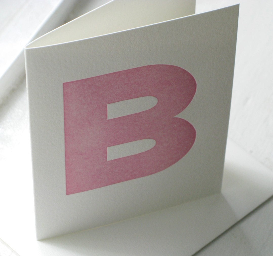 Letter B Wood Type Stationery (set of 6)