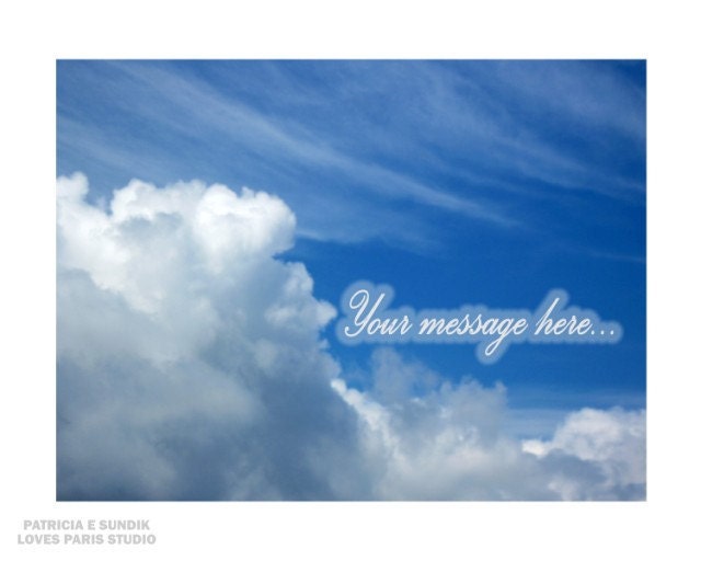 Skywriting Personalized Photo Poster,  "Your Words Of Love Written In The Sky"  20 x 16,  Photo Poster Print