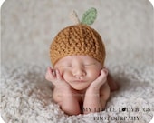 SALE Original Crochet Newborn Fall Pumpkin Hat Photography Prop in Burnt Orange