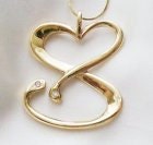 9ct 9k Gold Handmade Large Sassy Pendant with diamonds